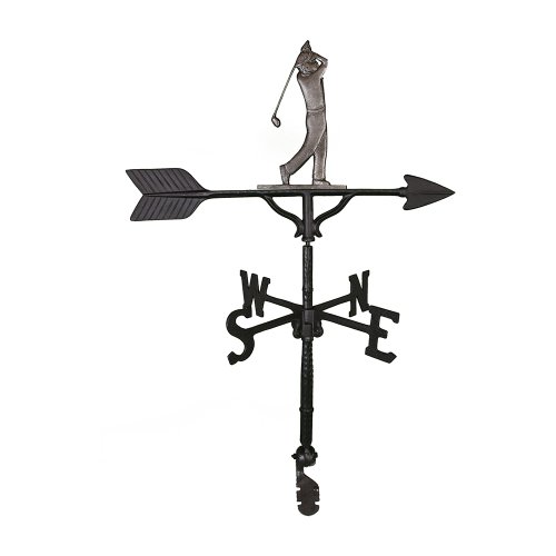 Montague Metal Products 32-Inch Weathervane with Swedish Iron Golfer Ornament