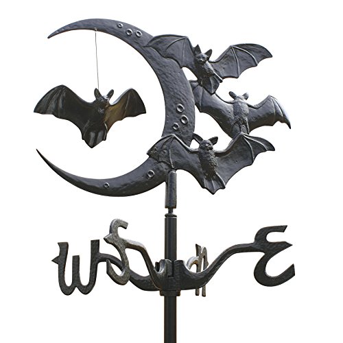 Design Toscano Crescent moon Vampire Bats Metal Weathervane Roof Mount