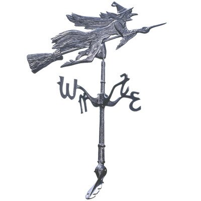 Design Toscano Windblown Wicked Witch Metal Weathervane Roof Mount