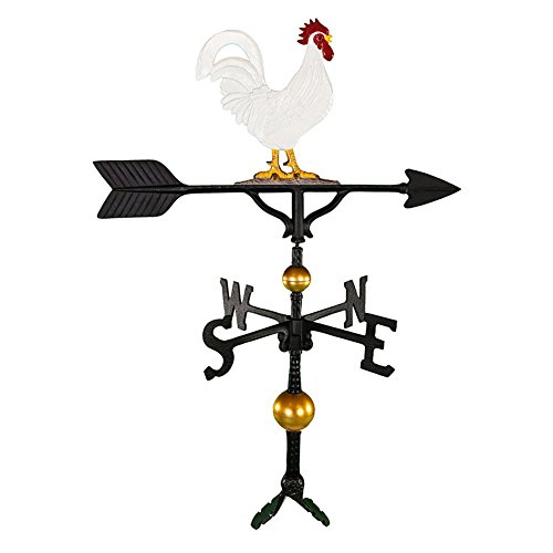 Montague Metal Products 32-inch Deluxe Weathervane With Color Rooster Ornament