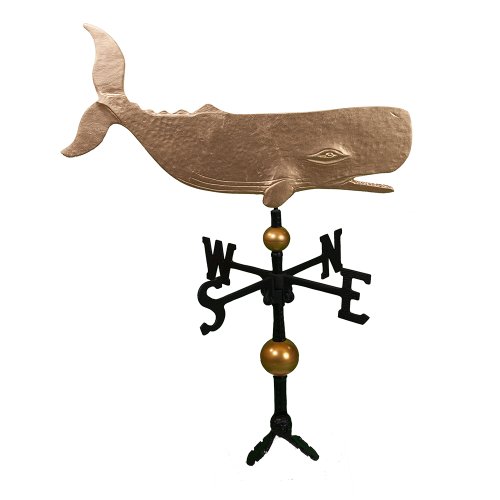Montague Metal Products 32-inch Deluxe Weathervane With Gold Whale Ornament