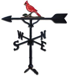 Montague Metal Products 32-inch Weathervane With Color Cardinal Ornament