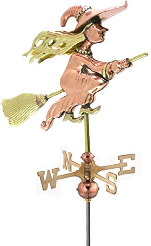 19 Handcrafted Polished Copper Good Witch Outdoor Weathervane with Garden Pole