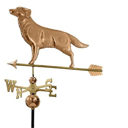 26 Polished Copper Golden Retriever Dog Outdoor Weathervane with Arrow