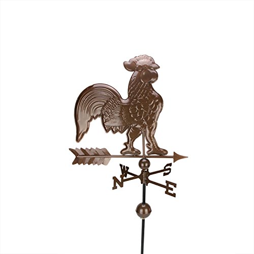 3 Polished Chocolate Brown Rooster Outdoor Weathervane