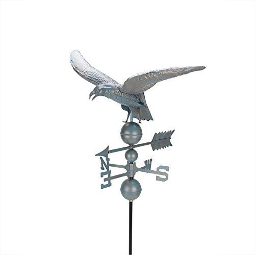 3 Weathered Copper Patina Eagle Outdoor Weathervane