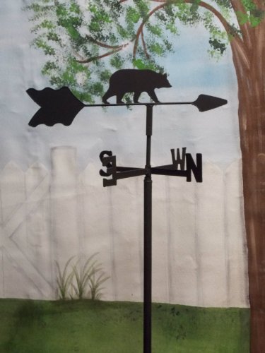 Bear Garden Style Weathervane Wrought Iron