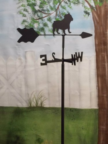 Bulldog Garden Style Weathervane Wrought Iron