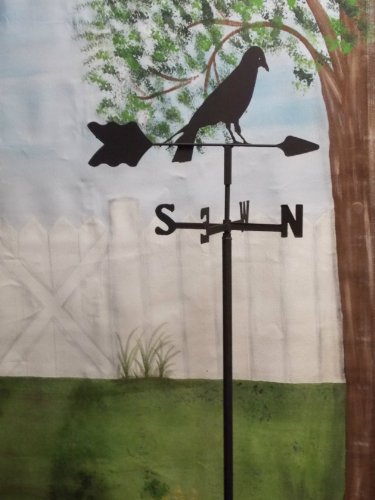 Crow Garden Style Weathervane Wrought Iron