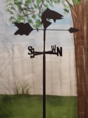 Fish Garden Style Weathervane Wrought Iron