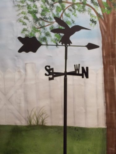 Hummingbird Garden Style Weathervane Wrought Iron