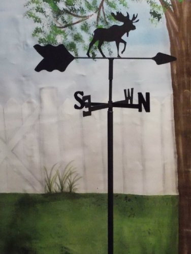 Moose Garden Style Weathervane Wrought Iron