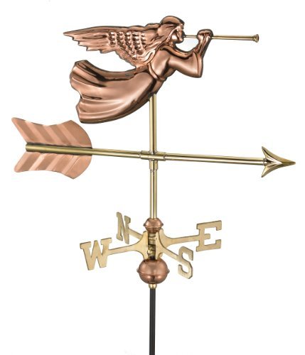 Good Directions 819pr Angel Cottage Weathervane Polished Copper With Roof Mount