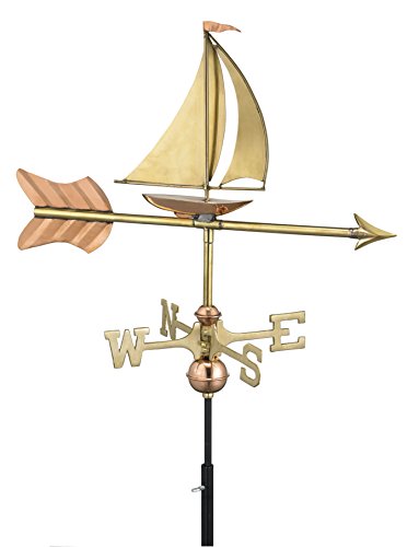 Good Directions 8803pr Sailboat Cottage Weathervane Polished Copper With Roof Mount