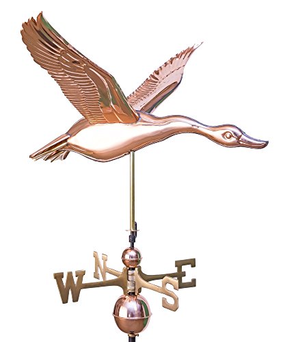 East Coast Weathervanes and Cupolas Flying Goose Weathervane Polished Copper