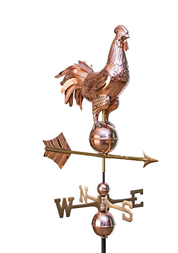 East Coast Weathervanes and Cupolas Full Bodied Rooster Weathervane Polished Copper