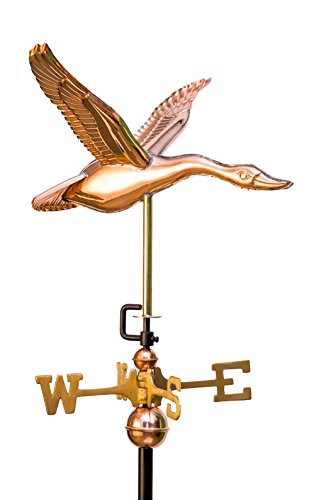 East Coast Weathervanes and Cupolas Garden Flying Goose Weathervane Copper WRoof Mount