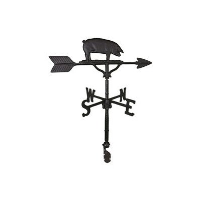 Montague Metal Products 32-inch Weathervane With Satin Black Pig Ornament