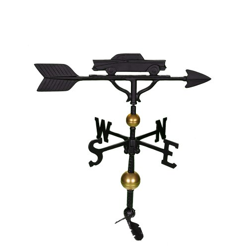 Montague Metal Products 32-Inch Deluxe Weathervane with Satin Black Classic Car Ornament