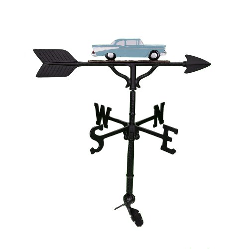 Montague Metal Products 32-Inch Weathervane with Teal Classic Car Ornament