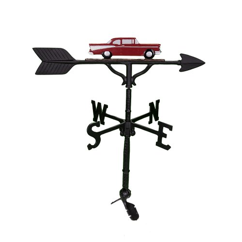 Montague Metal Products 32-inch Weathervane With Red Classic Car Ornament