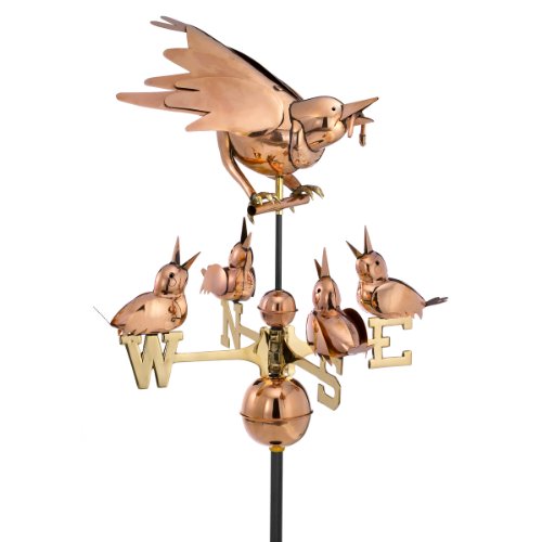 Design Toscano Mother Bird with Chicks Full-Size Copper Weathervane Copper