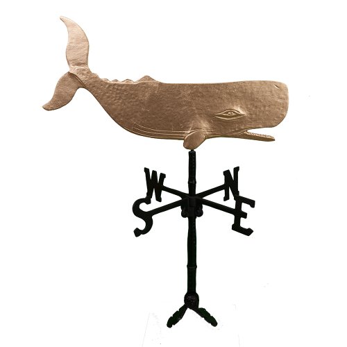 Montague Metal Products 32-inch Weathervane With Gold Whale Ornament