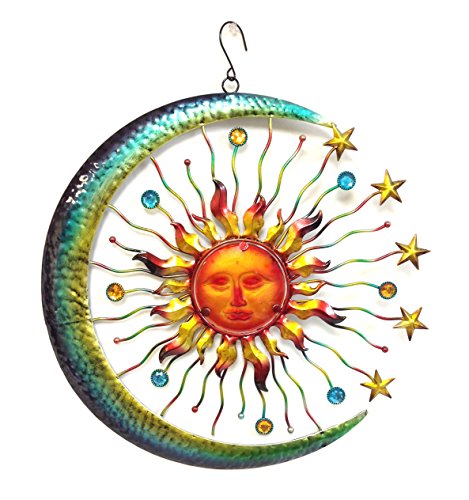 Bejeweled Display&reg Large Sun Face Staramp Moon W Glass Wall Art Plaqueamp Home Decor