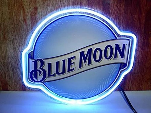 Blue Moon Real Glass Neon Light Sign Home Beer Bar Pub Recreation Room Game Lights Windows Garage Wall Signs