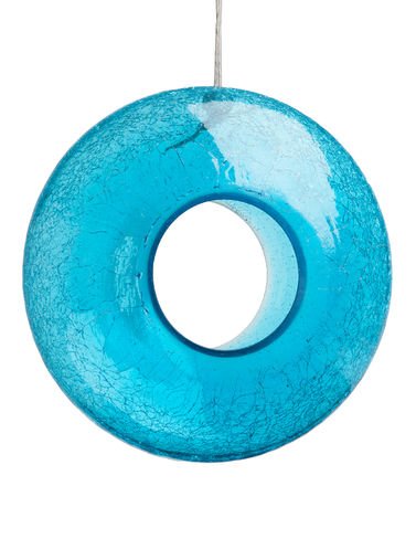 Circle Crackle Glass Moon Bird Feeder