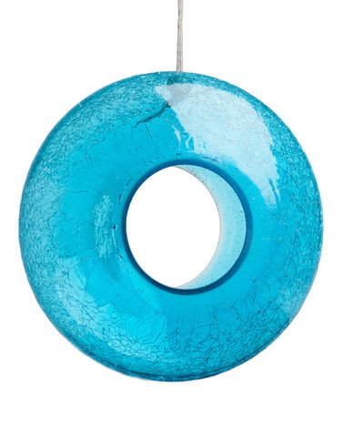 Circle Crackle Glass Moon Bird Feeder