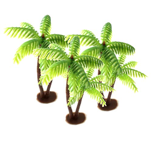 Artibetter 3Pcs Mini Coconut Tree Model Coconut Palm Tree Scenery Model Tree Miniature Plant Pots Bonsai Craft Micro Landscape DIY Decor