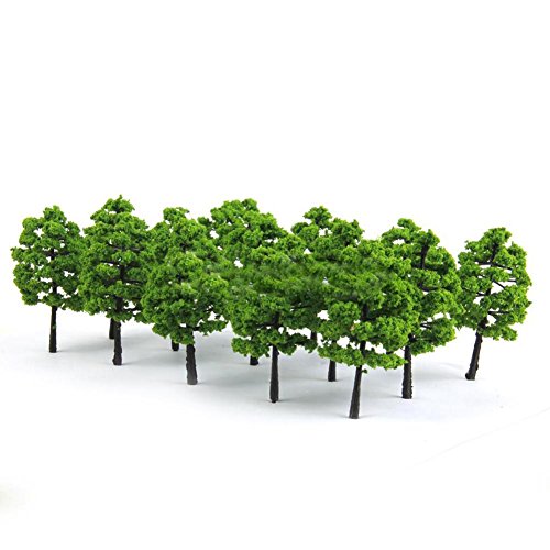 Colorido 20 Pcs Plastic Model Trees Garden Decor Park Scenery Green Plants Garden Ornaments