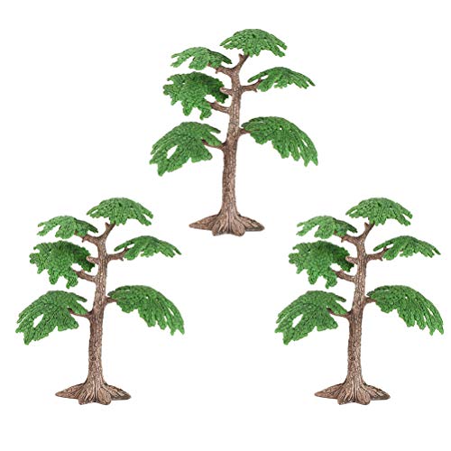 Toyvian 3pcs Model Pine Trees Plastic Evergreen Tree Artificial Pine Trees for Fairy Garden Ornaments L