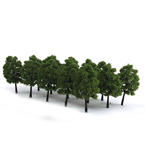 Yardwe Model Trees Miniature Landscape Scenery Train Model Architecture Trees 20PCS 9CM Dark Green
