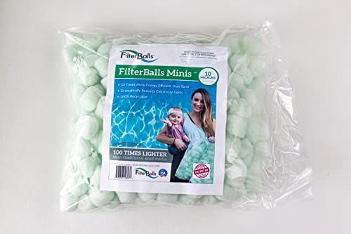 FilterBalls Minis  Clean Tech Filter Media  Made in The USA Easy to Install Filter Media for Above Ground Pools  Replacement for Sand Zeolite and Mystic White  12 Cubic Ft Bag Green