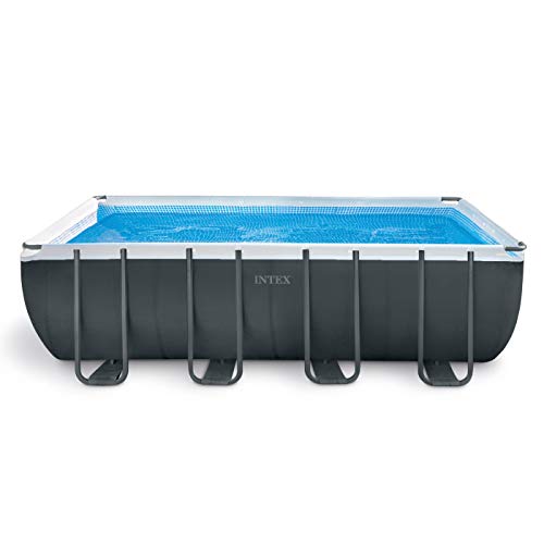 Intex 18ft X 9ft X 52in Ultra XTR Rectangular Pool Set with Sand Filter Pump Ladder Ground Cloth  Pool Cover