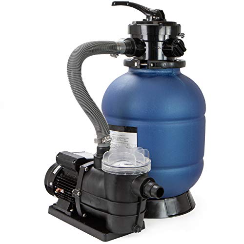 XtremepowerUS 75138V 13 Sand Filter Include 075 HP Pump 4 Way Valve Above Ground Pool Set with Stand Blue