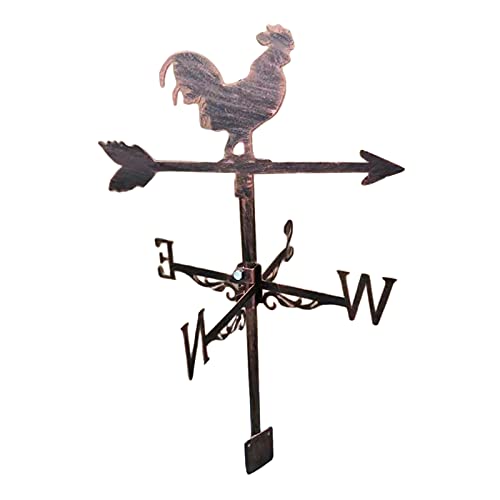 MagiDeal Retro Metal Rooster Weather Vane Cock Roof Mount Wind Direction Indicator Yard Garden Barn Farmhouse Weathervane Measuring Tools