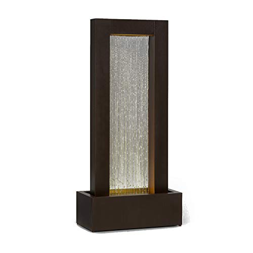 Blumfeldt Skyriver Garden Fountain Water Feature Indoor Fountain Decorative Fountain Indoor  Outdoor Water Feature with LoopFlow Concept 393 inches Cable with Safety Plug Lighting Bronze Look