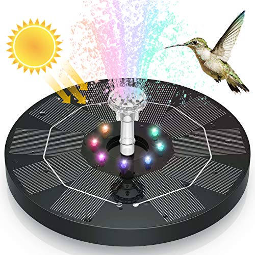 AISITIN 35W LED Solar Fountain for Birdbath Solar Water Fountains with Battery 6 Nozzles Solar Powered Fountain Pump Solar Fountain for Garden Birdbath Pond Pool Fish Tank Outdoor