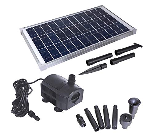 Solariver Solar Water Pump Kit  360GPH Submersible Pump with Adjustable Flow 20 Watt Solar Panel for Sun Powered Fountain Pond Aeration Hydroponics Aquaculture (No Battery Backup)