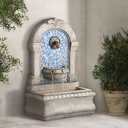 John Timberland Manhasset Outdoor Wall Water Fountain 30 14 High Free Standing Tiered for Yard Garden Patio Deck Home