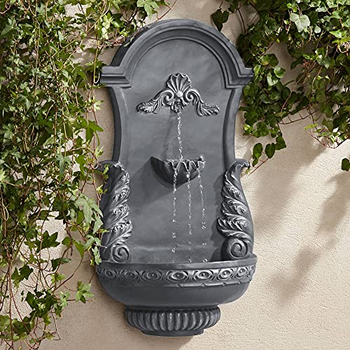 John Timberland Tivoli Outdoor Wall Water Fountain 33 High 2 Tiered Ornate Acanthus Leaf for Yard Garden Patio Deck Home