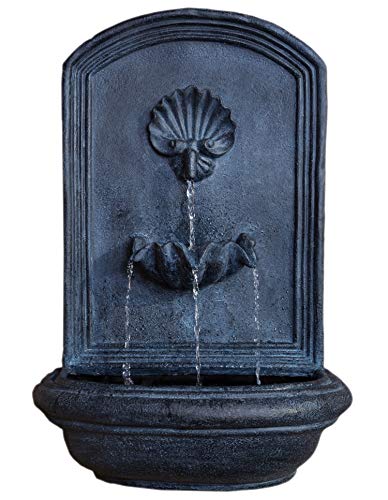 The Napoli  Outdoor Wall Fountain  Slate Grey  Water Feature for Garden Patio and Landscape Enhancement