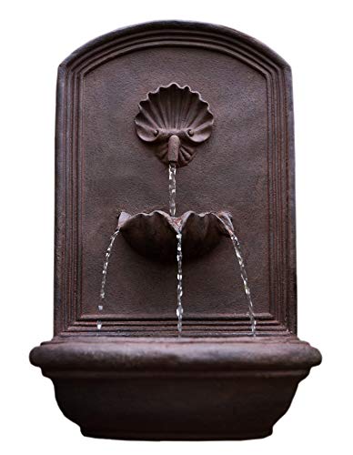 The Napoli  Outdoor Wall Fountain  Weathered Bronze  Water Feature for Garden Patio and Landscape Enhancement