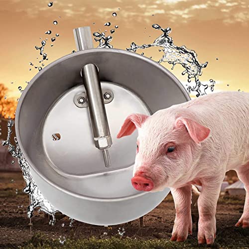 MINYULUA Stainless Steel Pig Waterer Bowl Automatic Piglet Drinking Bowl Stock Automatic Drinking Fountains Feeder System for Pigs Dog Sow Hog Swine Livestock Animals Farm Tool