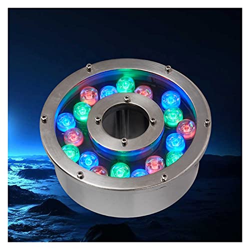 AMDHZ LED Ring Underwater Fountain Light IP68 Waterproof 12V Pond Lights for The Garden Fountain Pool Landscape Decoration (Color  RGB Size  6W(12V))