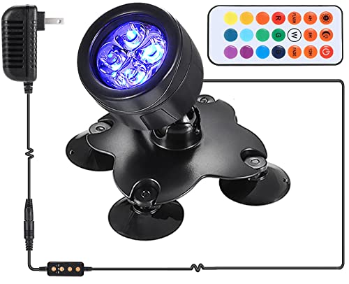 Pond Lights LED Underwater 100 Waterproof Fountain Lights Led Submersible 360° Adjustable Colored Landscape Pond Lighting for Ponds Fountain Waterfall Aquarium Shallow Pool(UpgradedSet of 1)