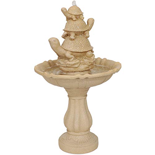 Sunnydaze 37Inch Turtle Trio Outdoor Water Fountain  Outside Garden and Patio Water Feature  Whimsical Landscape Yard Backyard and Lawn Ornament